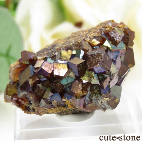 天川村レインボーガーネットの母岩付き結晶（原石） 24.4g - cute stone -