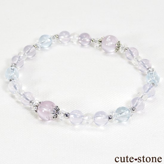 【Pastel love】 クンツァイト スコロライト ブルートパーズ 水晶のブレスレットの写真1 cute stone