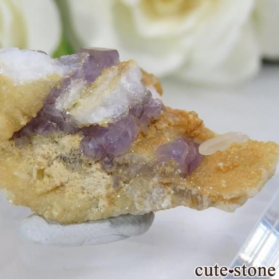 パキスタン スカルドゥ産 パープルアパタイト&クォーツの母岩付き結晶(原石) 9.8gの写真4 cute stone