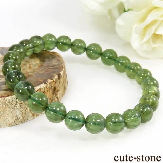 【1/2売り対象】 グリーンアパタイト AAA++ のシンプルブレスレット 7.5mmの写真0 cute stone