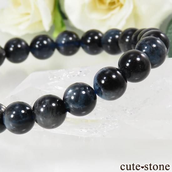 ブラックアクアマリン（ブラックベリル） AAA 8.5mm のシンプルブレスレット - cute stone -