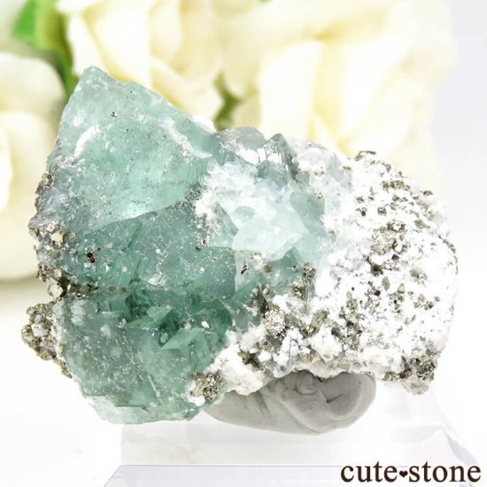 ペルー Huanzala Mine産 フローライト＆パイライト 26.9g - cute stone -