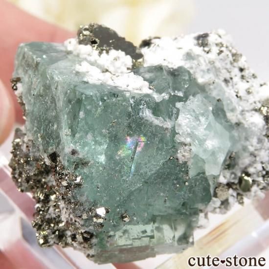 ペルー Huanzala Mine産 フローライト＆パイライト 26.9g - cute