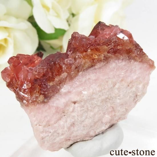 南アフリカ 産 ロードクロサイトの母岩付き結晶（原石） 75g - cute