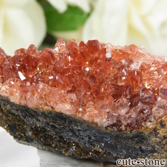 南アフリカ 産 ロードクロサイトの母岩付き結晶（原石） 33g - cute 