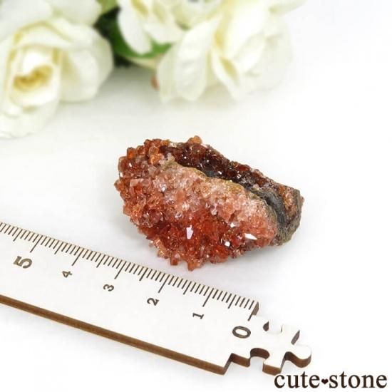 高品質✨キュプリアン アダマイト＆カルサイト母岩付き結晶原石 ユタ州産 レッドベリルの母岩付き結晶（原石） 18.3g