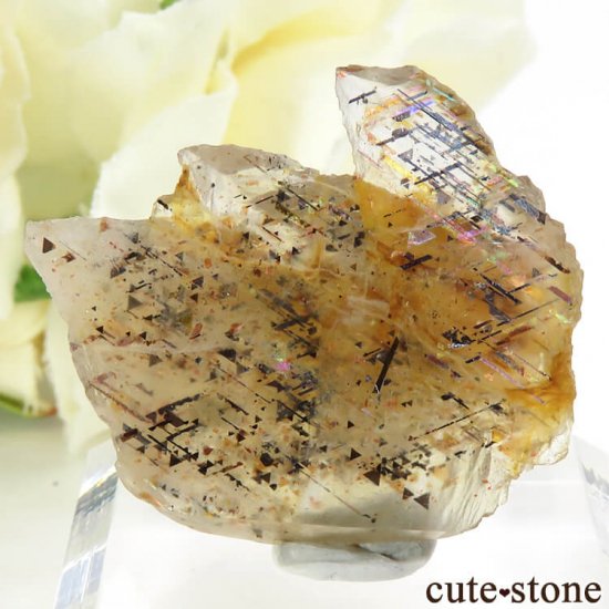 レインボーラティスサンストーンのスライス（原石）4.9g - cute stone -