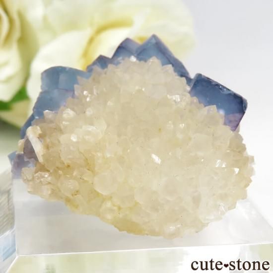 ニューメキシコ州 ブルーフローライト&クォーツ&バライトの原石 27.3gの写真1 cute stone