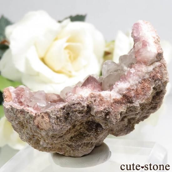 アルゼンチン産 ピンクアメジスト&カルサイトの原石(クラスター)57gの写真1 cute stone