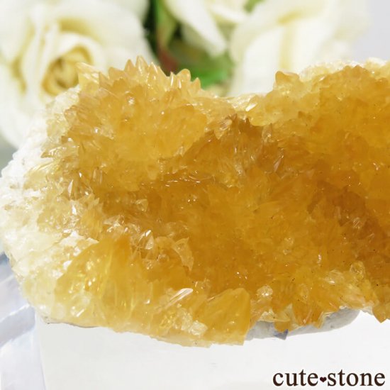 中国 広西チワン族自治区 桂林市産 燐光カルサイトのクラスター(原石)34.6gの写真2 cute stone