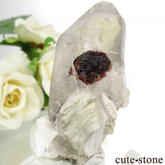 パキスタン産 スペサルティンガーネット＆クォーツの結晶（原石）57.4gの写真0 cute stone