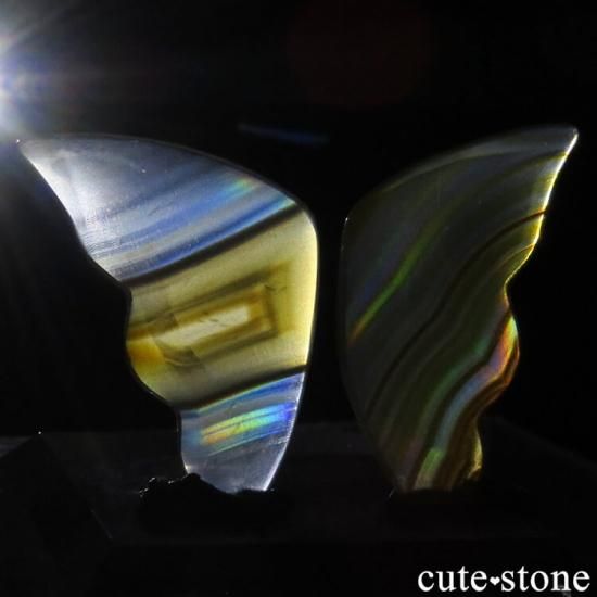インドネシア産 アイリスアゲートの蝶(イリスアゲート バタフライ) No.7の写真1 cute stone