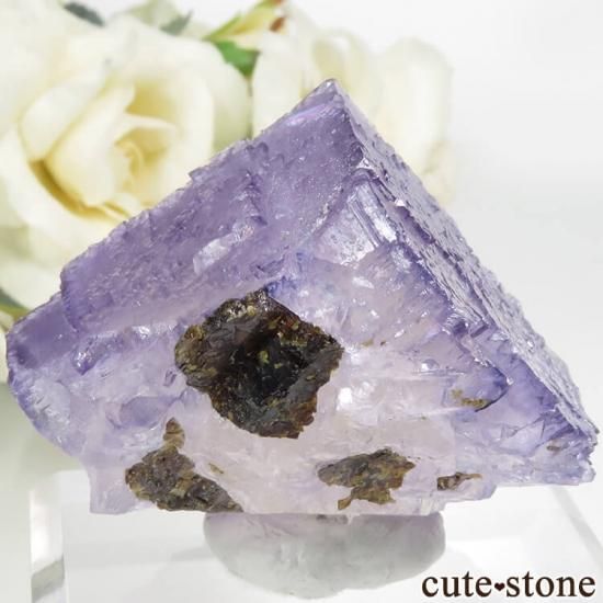 アメリカ エルムウッド鉱山産 パープルブルーフローライト&スファレライトの原石 68.3gの写真1 cute stone