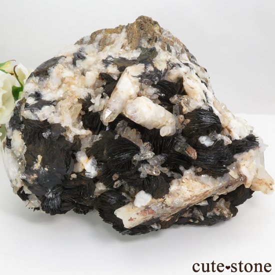 中国 広東省産 ヘマタイト＆クォーツの母岩付き結晶（原石) 1660g