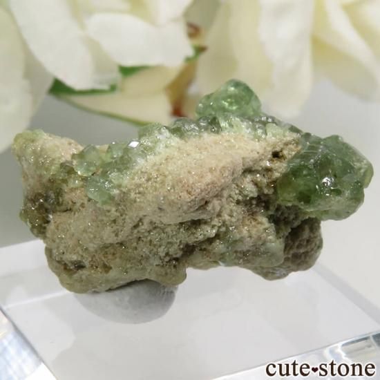 グリーンガーネット（デマントイド？）の母岩付き原石（パキスタン産） グリーンガーネット（デマントイド？）の母岩付き原石（パキスタン産