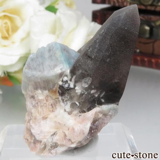 コロラド州産 アマゾナイト&スモーキークォーツの原石 No.4の写真1 cute stone