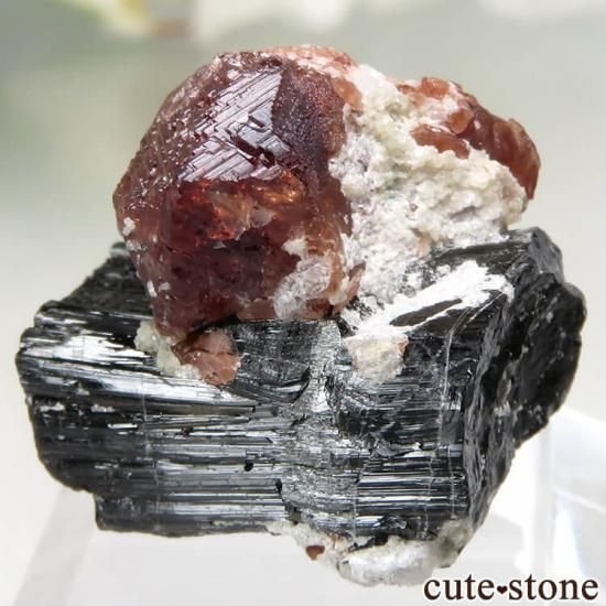 パキスタン産 スペサルティンガーネット＆ブラックトルマリンの原石 No