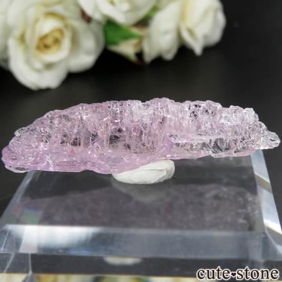 ブラジル産 エッチング(蝕像)クンツァイト (スポジュメン・リチア輝石) の結晶(原石) No.4の写真1 cute stone