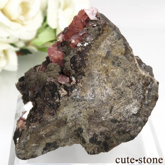 ペルー Uchucchacua Mine産 ロードクロサイト＆クォーツの母岩付き原石 No.26の写真2 cute stone