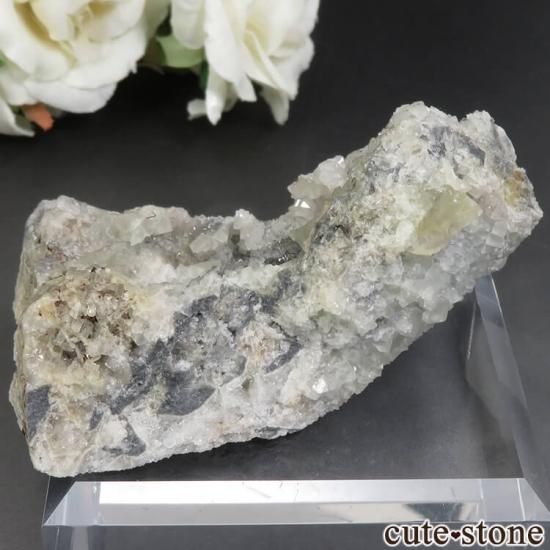 フランス Mont-Roc Mine産 イエローフローライト&クォーツの原石 No.1の写真1 cute stone