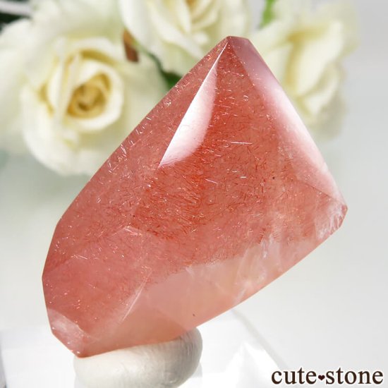 カザフスタン産 ストロベリークォーツ(苺水晶)のポリッシュ 原石 No.4の写真2 cute stone