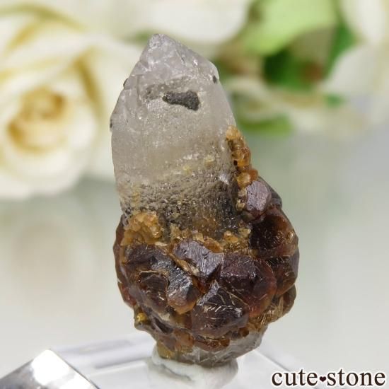 福建省産 スモーキークォーツ&スペサルティンガーネットの原石 No.18の写真0 cute stone