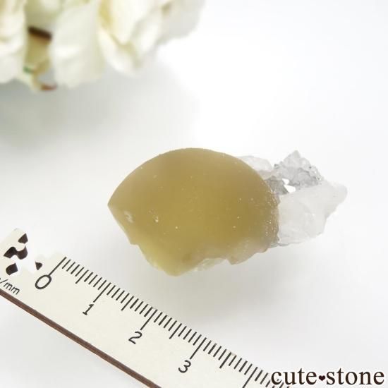 インド産 球体 イエローフローライト&クォーツの原石 No.33の写真3 cute stone