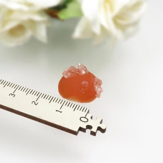 インド産 球体オレンジフローライト&アポフィライトの原石 No.1の写真5 cute stone