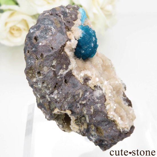 インド プネー産 カバンサイト＆スティルバイトの母岩付き結晶（原石）No.40の写真0 cute stone