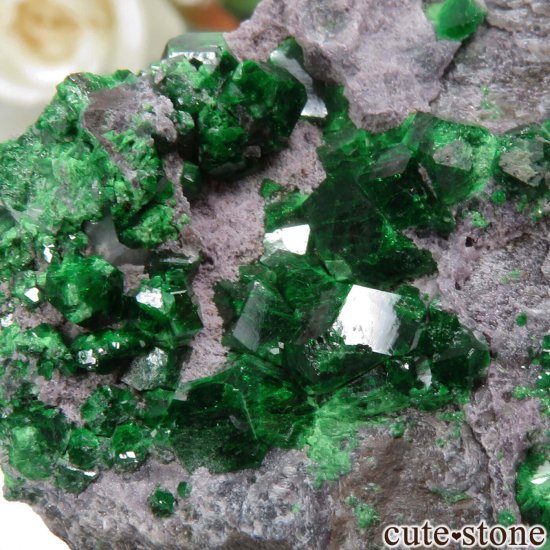 ロシア Saranovskii Mine産 ウバロバイトガーネットの母岩付き結晶（原石）No.6の写真2 cute stone