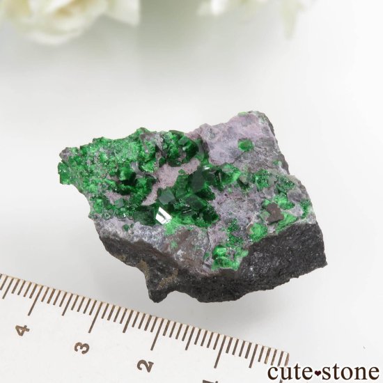 ロシア Saranovskii Mine産 ウバロバイトガーネットの母岩付き結晶（原石）No.6の写真3 cute stone