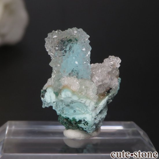 コンゴ Tenke-Fungurume産 クリソコラ＆マラカイト＆クォーツの原石 No.1の写真1 cute stone