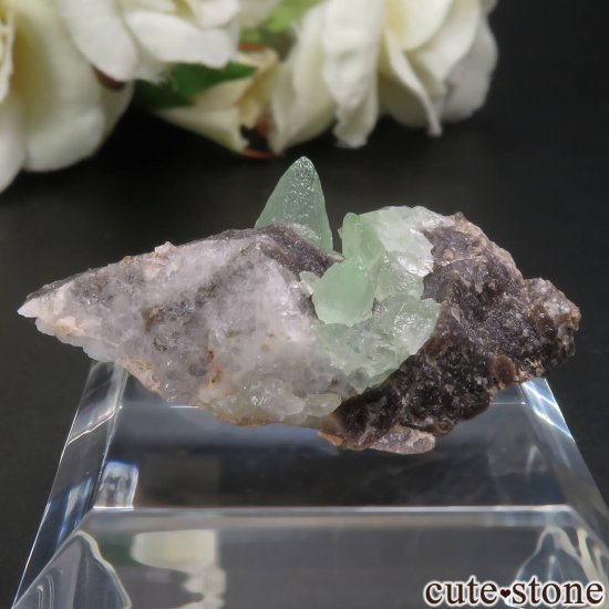 アメリカ ユタ州 Garfield産 グリーンカルサイト（キウイカルサイト）の原石 No.1の写真1 cute stone