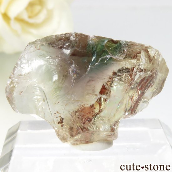 オレゴン州 Plush産 オレゴンサンストーンの原石（グリーン&レッド系） No.16の画像 cute stone