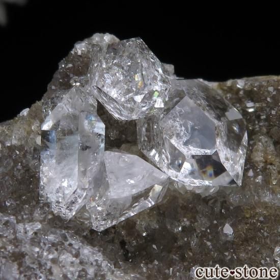 NY産 ハーキマーダイヤモンド 母岩付ポイント 水晶 天然石 鉱石