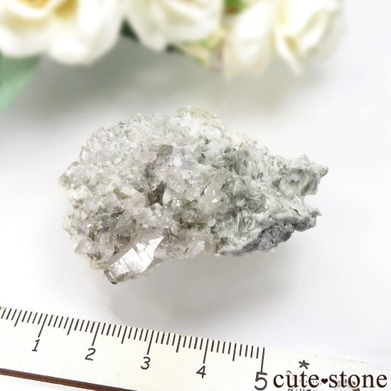 スイス Lotschental産 クォーツ（アルプス水晶）＆ビソライトの原石 No.4の写真3 cute stone