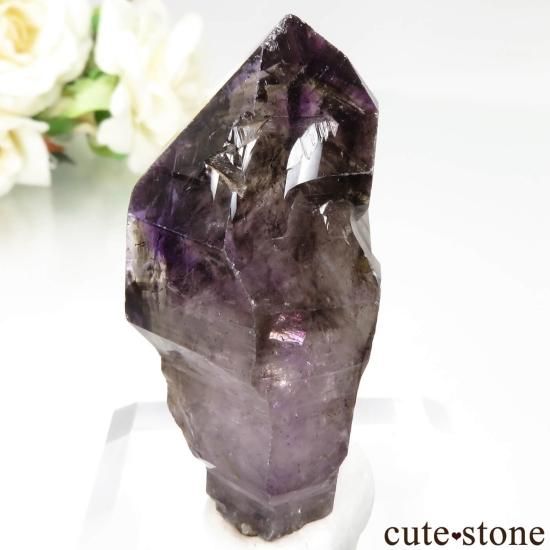 ジンバブエ産 アメジスト&スモーキークォーツ(セプタークォーツ)の原石 No.18の写真2 cute stone