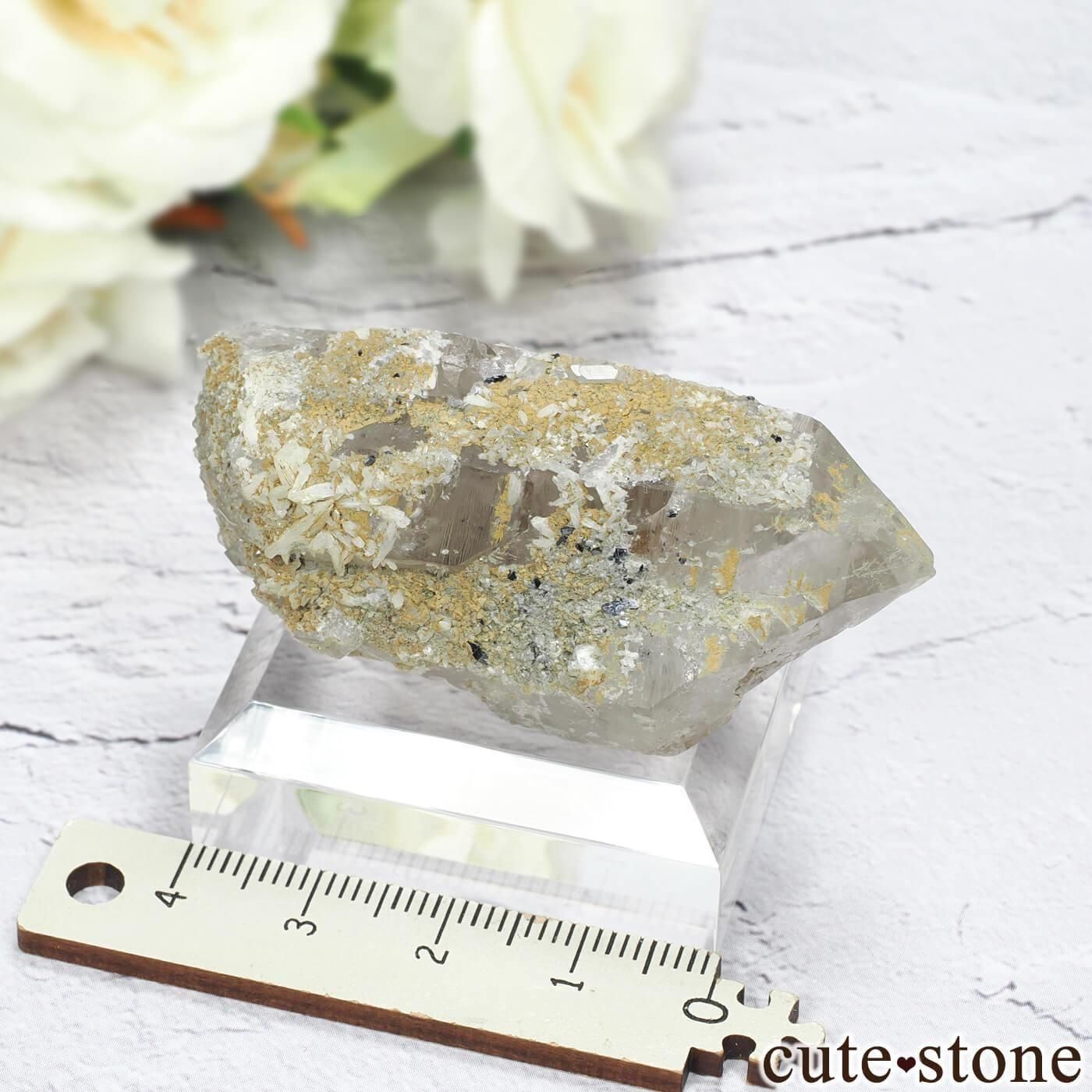 ノルウェー産 アナテース付きスモーキークォーツ ノルウェー産アナテース付きライトスモーキー水晶ポイント（ファントム