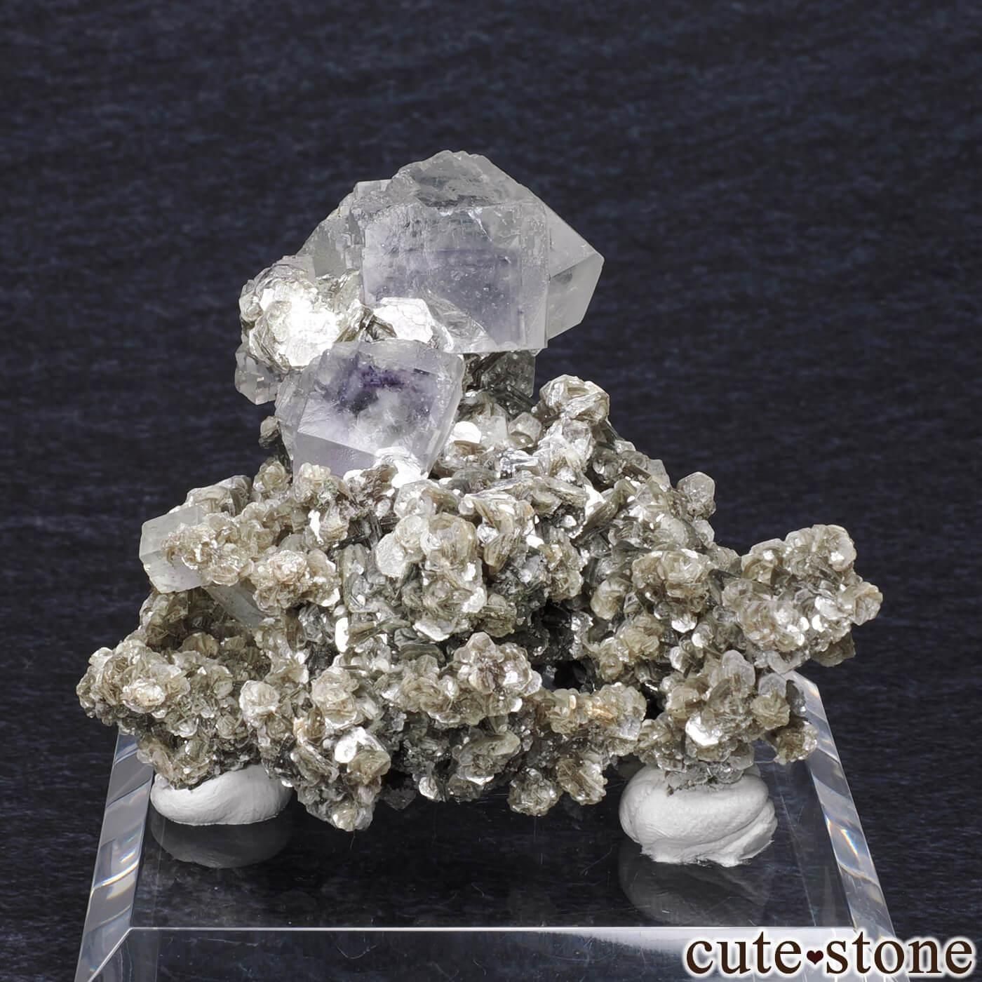 M*e様 天然石 原石 キャンドル ※箱無し ヤオガンシャン産 フローライト＆モスコバイトの原石 No.97