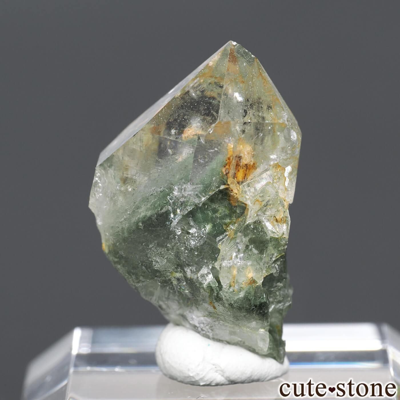 フランス La Lauziere massif産 ファントムクォーツ(クローライト イン クォーツ)の原石 No.1の写真2 cute stone