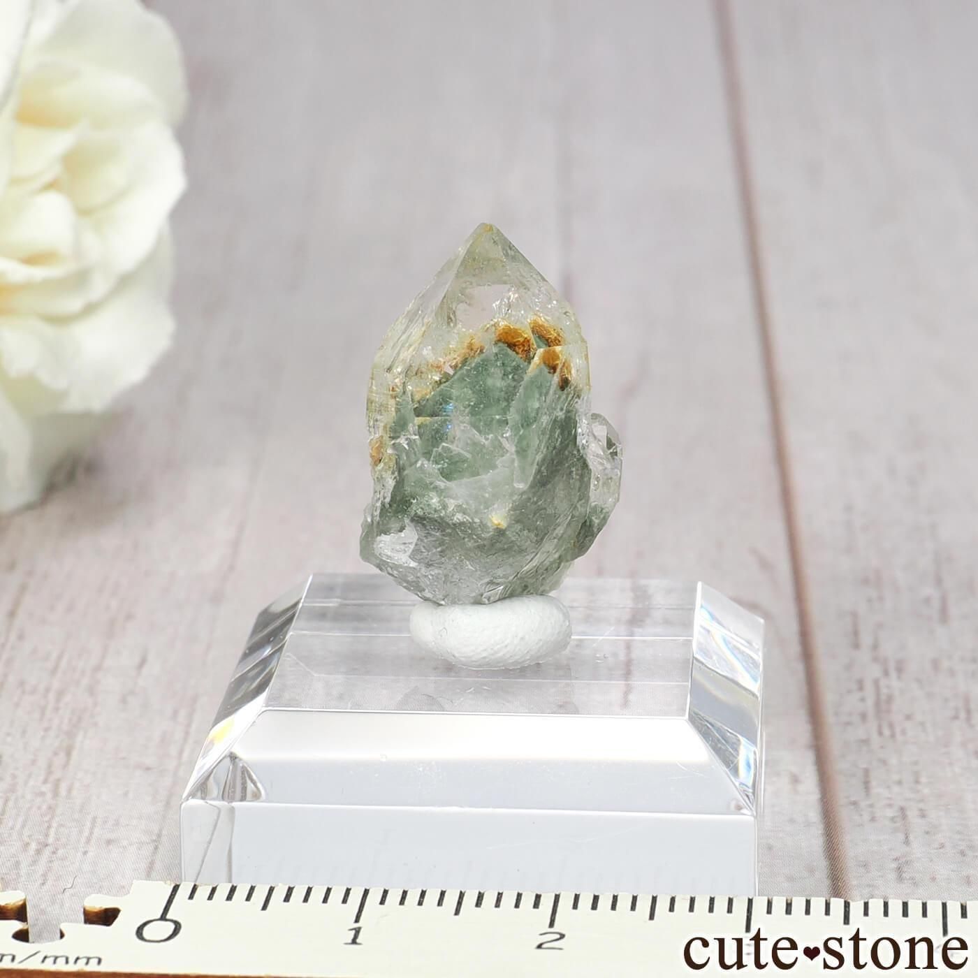 フランス La Lauziere massif産 ファントムクォーツ(クローライト イン クォーツ)の原石 No.1の写真3 cute stone