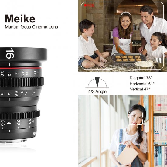 Meike MK-16mm T2.2 マイクロフォーサーズ シネマレンズ