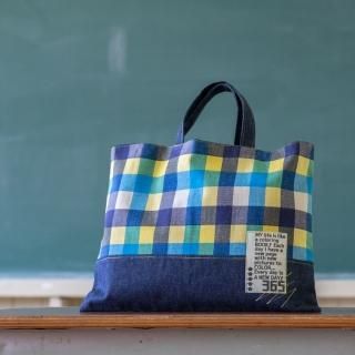 【あり】緑ギンガムチェック　レッスンバッグ　上履き入れ　入園入学2点セット 【あり】緑ギンガムチェック　レッスンバッグ　上履き入れ　入園入学2点セット