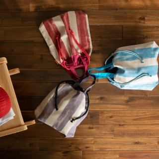 かすれボーダーの着替え袋(体操着袋)：選べる2色の商品画像