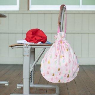 雫《drop》のワンハンドルバッグ・大　(着替え袋・体操着袋）：ピンクの商品画像