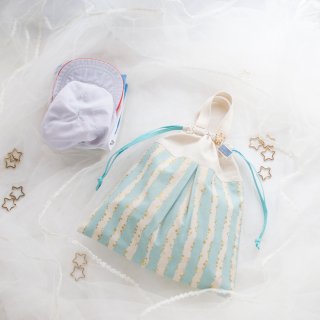 キラキラstar☆の体操着袋(着替え袋)：light blue｜サイズ変更対応の商品画像
