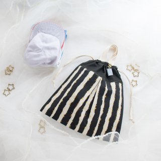 キラキラstar☆の体操着袋(着替え袋)：black｜サイズ変更対応の商品画像