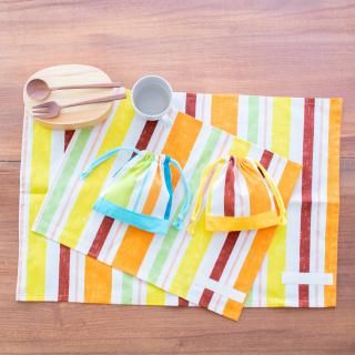 お弁当袋＆ランチョンマット：保育園や小学校の給食や遠足に
