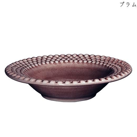 マテュース ベーシックスーププレート25cm グレー、プラム 計4枚