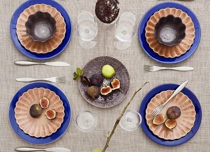 ブルー×シナモンの陶器でマテュースだけの趣